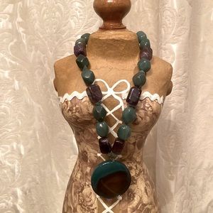 A V Max Semiprecious Gemstones Necklace.  9” length